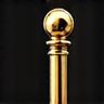 Stylized golden vintage barber pole icon, symbolizing authenticity and heritage.